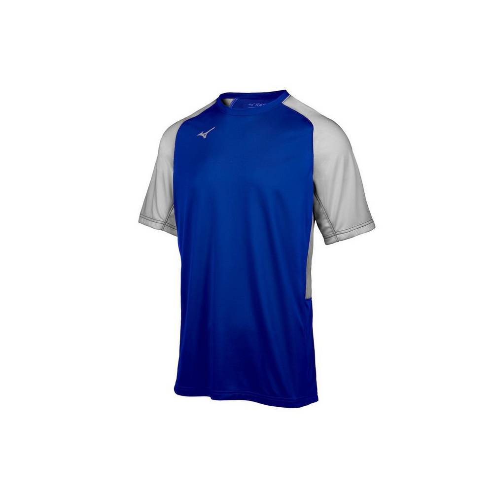 Mens Mizuno Aerolite Crew Baseball Jersey Royal/Grey Philippines (MEVPZX156)